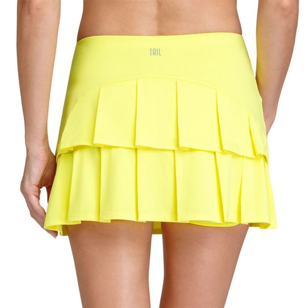 Tail yellow Back Pleat tennis Skirt Zebra Safari Zenon lemon   sz Large